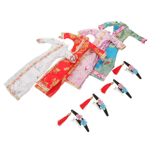 12Ensembles Tenues De Cheongsam En Polyester Décoration Colorée 1