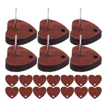 40Pcs Wood Cutout Heart Stud Earrings Coffee Color DIY Fashion Jewelry