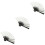3Pièces Mini Éventail Pliable Bambou Papier Argent Décor 6
