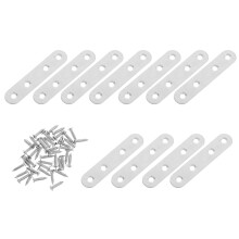 2Pcs Durable Stainless Steel Corner Brackets for Furniture Silver