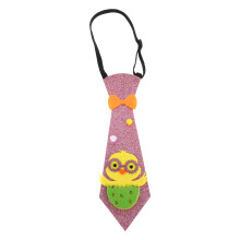 2Pcs Easter Kid Neckties Pink Felt Adjustable Costume Party Accessory