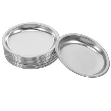 48Pcs Metal Tea Bag Storage Saucer Silver Stainless Steel Tray