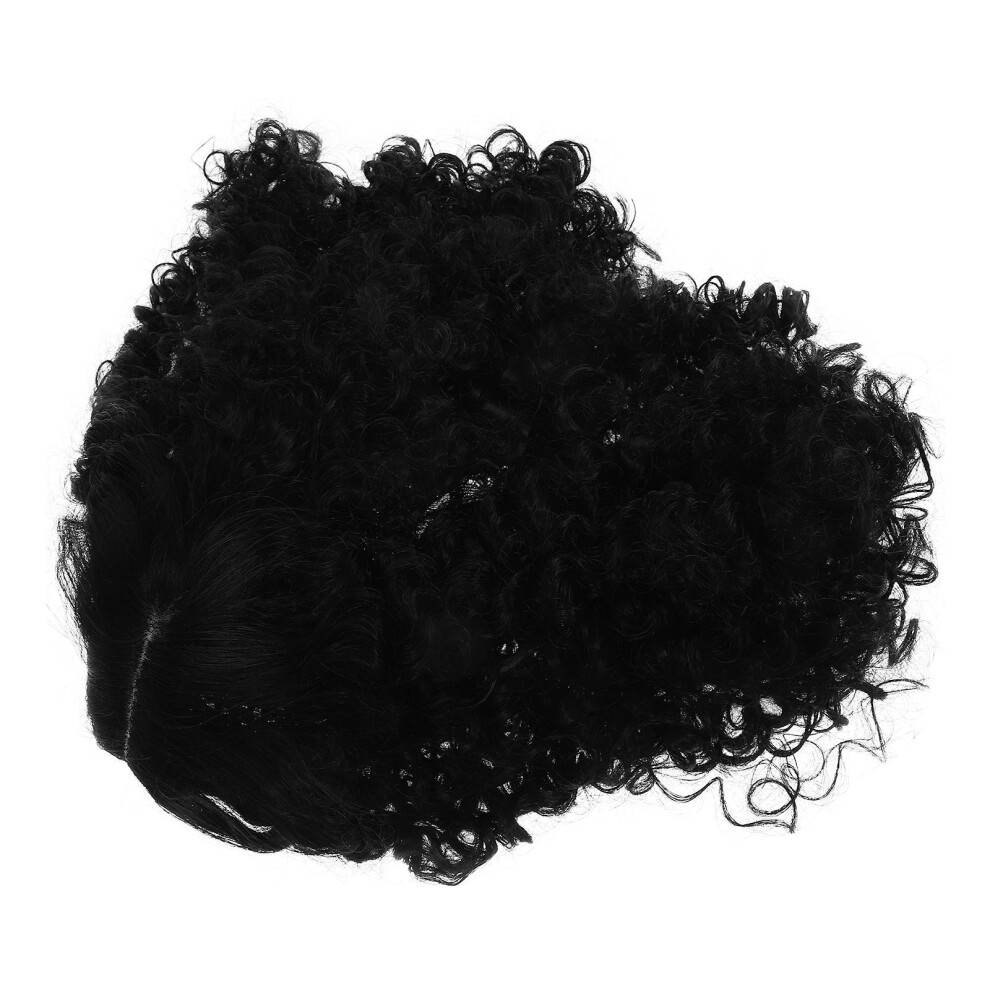 Totority Unisex Black 4Pcs Short Curly Hair Wigs Charming Fake Hair For Festival Use