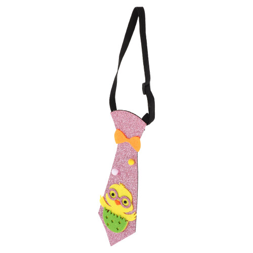 2Pcs Easter Kid Neckties Pink Felt Adjustable Costume Party Accessory 1