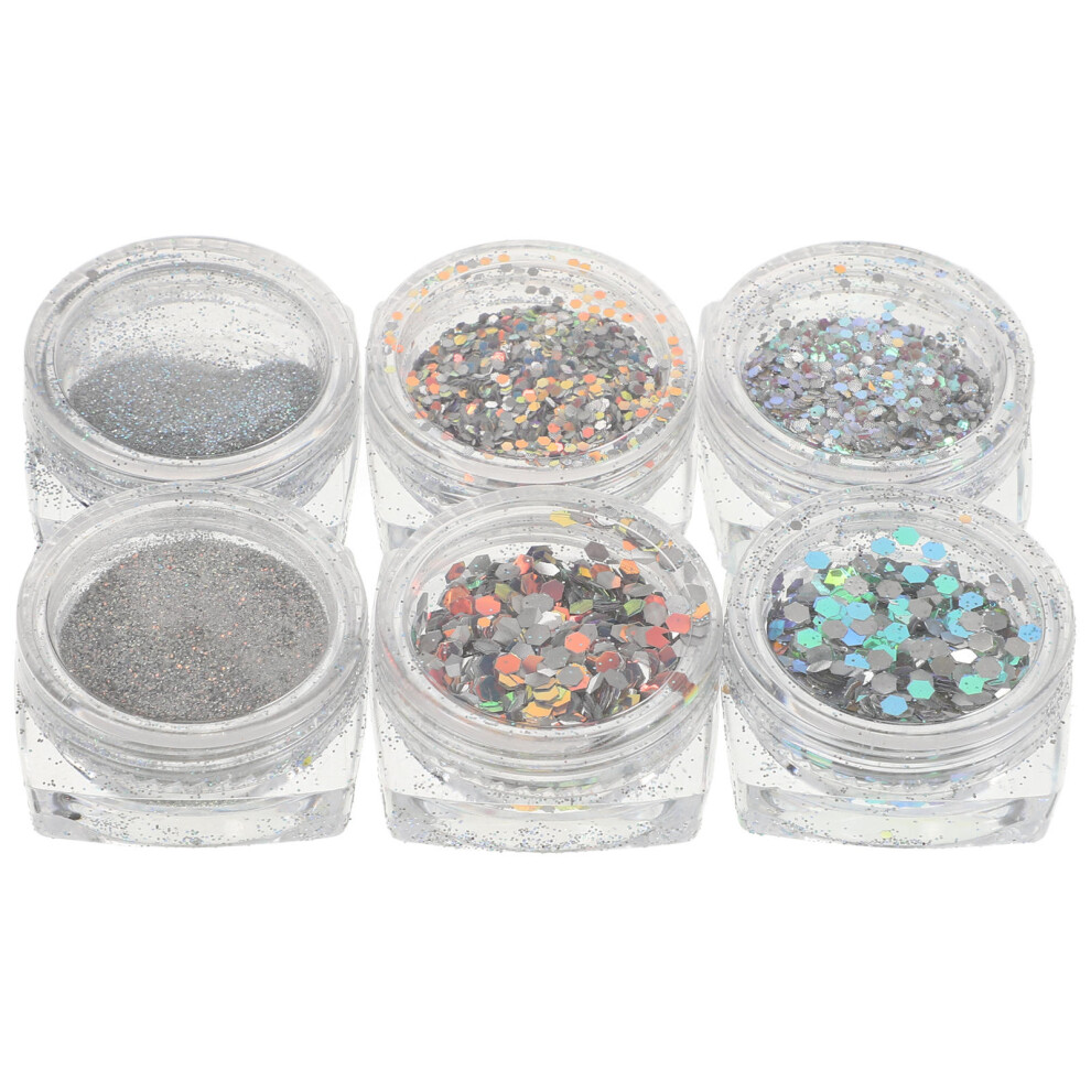 Ohphcall 3Pcs Holographic Nail Glitter Sequins Assorted Colors For Nail Art
