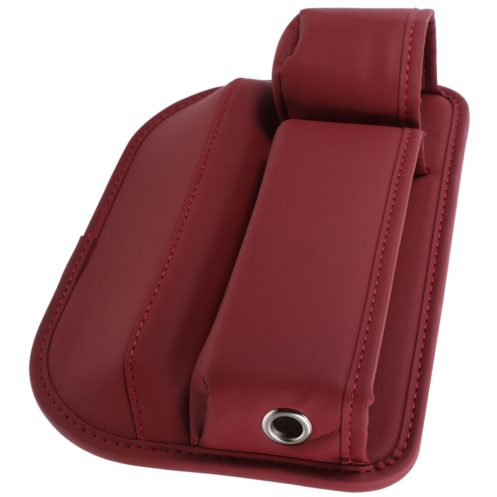 3Pcs Car Seat Storage Box Gap Filler Pu Organizer Dark/Red 3393413598699
