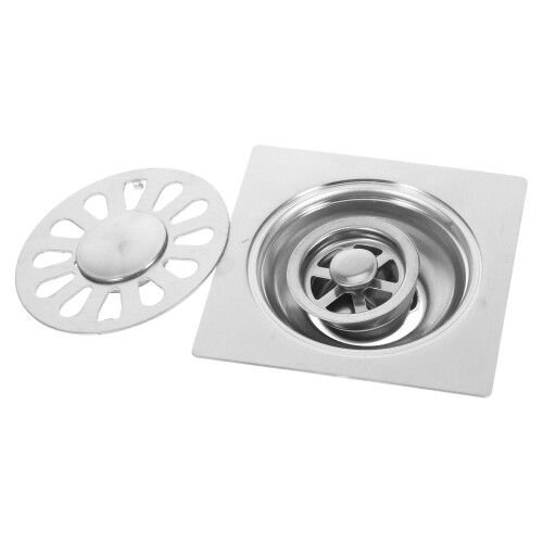 3Pcs High Efficiency Stainless Steel Floor Drain Shower Laundry Silver