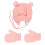 2Ensembles Bonnet Double Et Rose Tricotés Pour Bébé Hiver 2