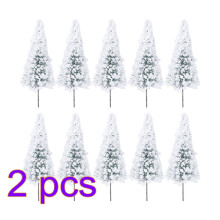 20Pcs White Mini Cedar Tree Models for Scenery and Terrarium