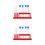 2Sets Plastic Test Tubes with Storage Rack Red Holder for Experiments 7