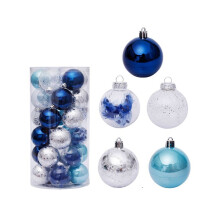 30 PeçAs de Bolas de Natal de 6 Cm para áRvore Azul Bolas de Natal de PláStico Enfeites de áRvore de Natal DecoraçõEs para Casa Pingentes