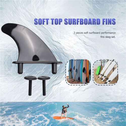 3Pcs Soft Top Surfboard Fins Sets for Softboard Paddle Board Surf Boards Accessories 2