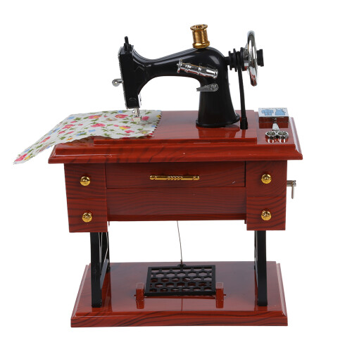 Wind  Vintage  Sewing Machine Style Mechanical Music Box 1