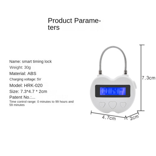 Lock LCD Display  Lock Multifunction Electronic Timer,Waterproof USB Rechargeable Temporary Timer Padlock 1