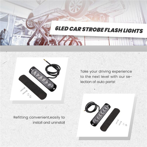 12V-24V 6LED Light Flash Emergency Car Vehicle Warning Strobe Flashing 1