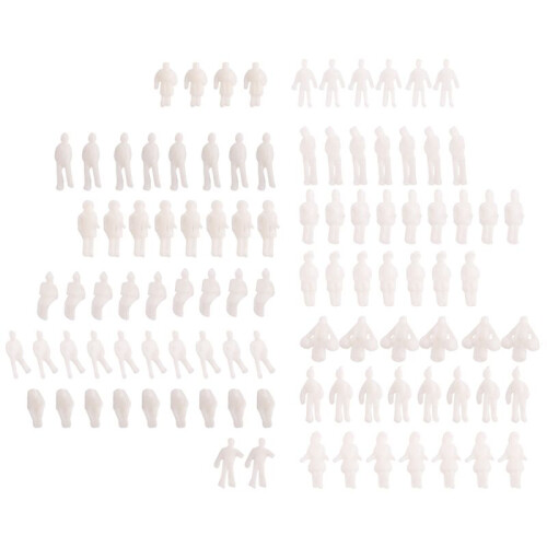 Model People Figures Scale 1:200 Pack of Approx.100pcs White Assorted Style