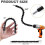 Right Angle Drill Attachment Set Flexible Drill Bit Extension 360 Rotatable 1/4 3/8 1/2" Impact Grade Socket Adapter 4