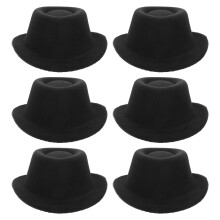 18Pcs Black Mini Doll Hats Cloth Decorative Crafts and Photos