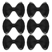 24Stk Schwarze Haarclips Mit Dekorativem Schleifenknoten Und Kunsthaar