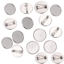 40Stk Brooch Bezel Trays Silber Für DIY Schmuckteile