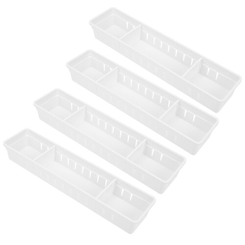 8Pcs PP Drawer Tableware Box Simple White Kitchen Organizer