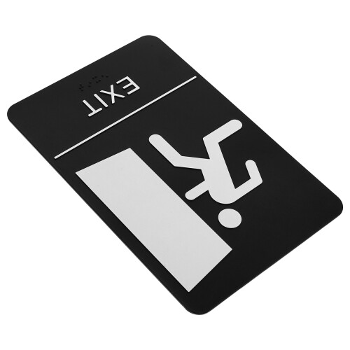 5Pcs Black Tactile Fire Exit Indicator Acrylic Sign for Business Use