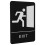 5Pcs Black Tactile Fire Exit Indicator Acrylic Sign for Business Use 2