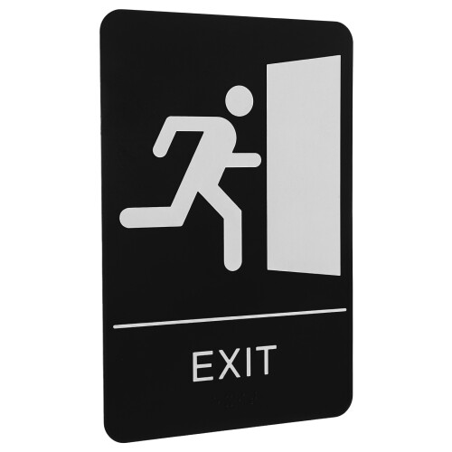 5Pcs Black Tactile Fire Exit Indicator Acrylic Sign for Business Use 1