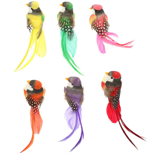 12Stk Lebensechte Gefiederte Vogelfiguren Zur 2