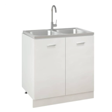 vidaXL Kitchen Sink with Double Basins Silver 800x500x155 mm Stainless Steel