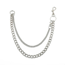 2Pcs Silver Trousers Chain for Hip Hop Durable Metal Waist Decoration