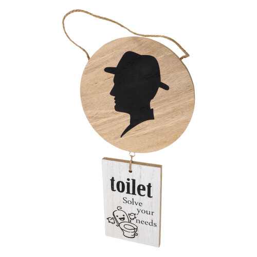 5Pièces Signes Toilettes Bois Multi Pour Et Maison