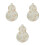 3Pièces Étui Ciseaux Mini Beige Tissu Brodé Rangement Protège Ciseaux 5
