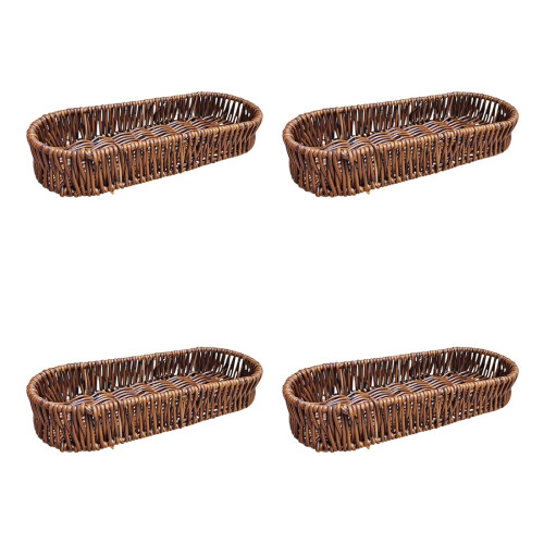 4Pièces Panier Osier Imitation Café Pour Pain Couverts 1