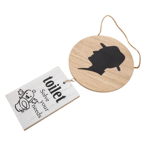 5Pièces Signes Toilettes Bois Multi Pour Et Maison 2