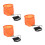 3Pièces Seau Multifonctionnel Eva Pliable Orange Avec 6