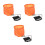 3Pièces Seau Multifonctionnel Eva Pliable Orange Avec 4