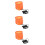 3Pièces Seau Multifonctionnel Eva Pliable Orange Avec 7