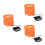 3Pièces Seau Multifonctionnel Eva Pliable Orange Avec 5