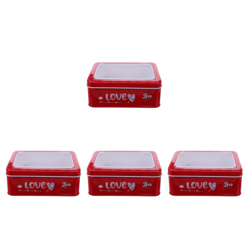 4Pièces Boîtes Rangement Pour Biscuits Saint-Valentin 2