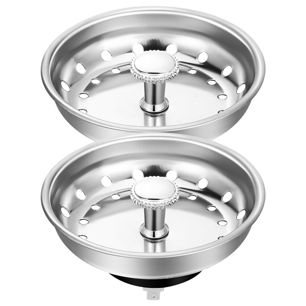 6Pcs Kitchen Sink Drain Strainer Basket Metal Stopper Silver Color 3554268741269