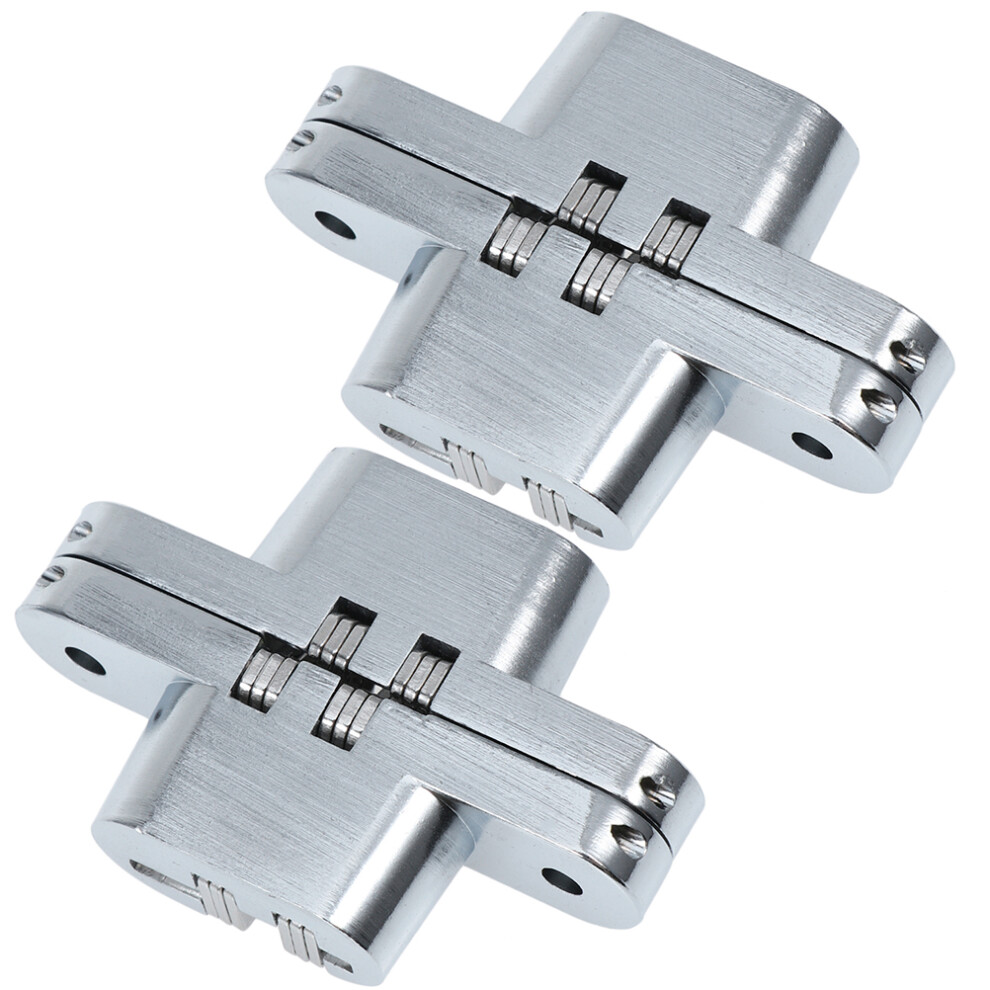 4Pcs Silver Stainless Steel Concealed Hinges For Cabinet Doors Durable 3554268743515