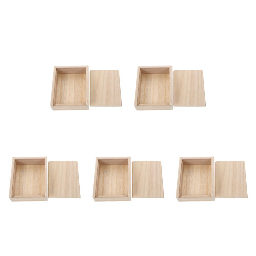 5Pcs Vintage Style Wooden Poker Box Practical Khaki Storage Case 2