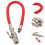 3Pcs Compact Red Tire Inflation Hose with Adapter for Home Use 8