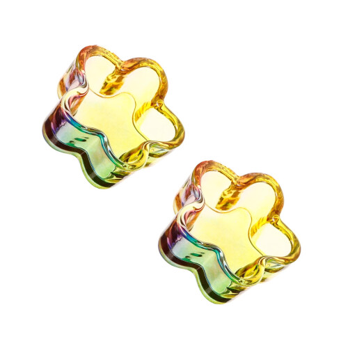 2Pcs Stylish Glass Nail Dish Cups Easy Carry Multi-Purpose Manicure 1