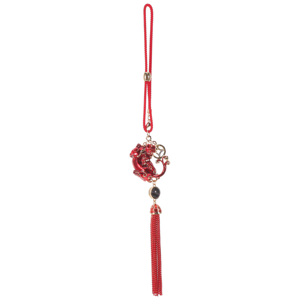 Alloy Car Rearview Mirror Charm Pendant Lucky Wealth Ornament Red 3353741869250