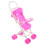 3Pcs Realistic Plastic Doll Stroller Pink for Small Doll Accessories 1