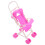 3Pcs Realistic Plastic Doll Stroller Pink for Small Doll Accessories 2