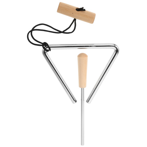 2Pcs Portable Iron Triangle Percussion Instrument with Wooden Striker 1