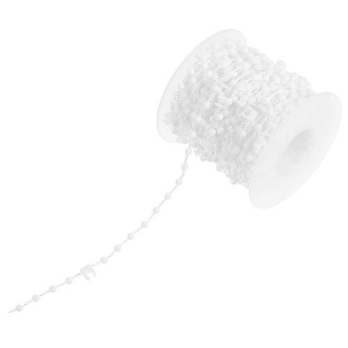 2Pcs PVC Roman Shade Beaded Chain Cord White Adjustable Length 1